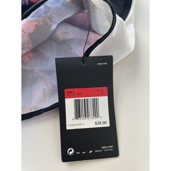 Nike Girls Running Dri-fit Large 4” Inseam Floral Black Pink NWT - Picture 5 of 7